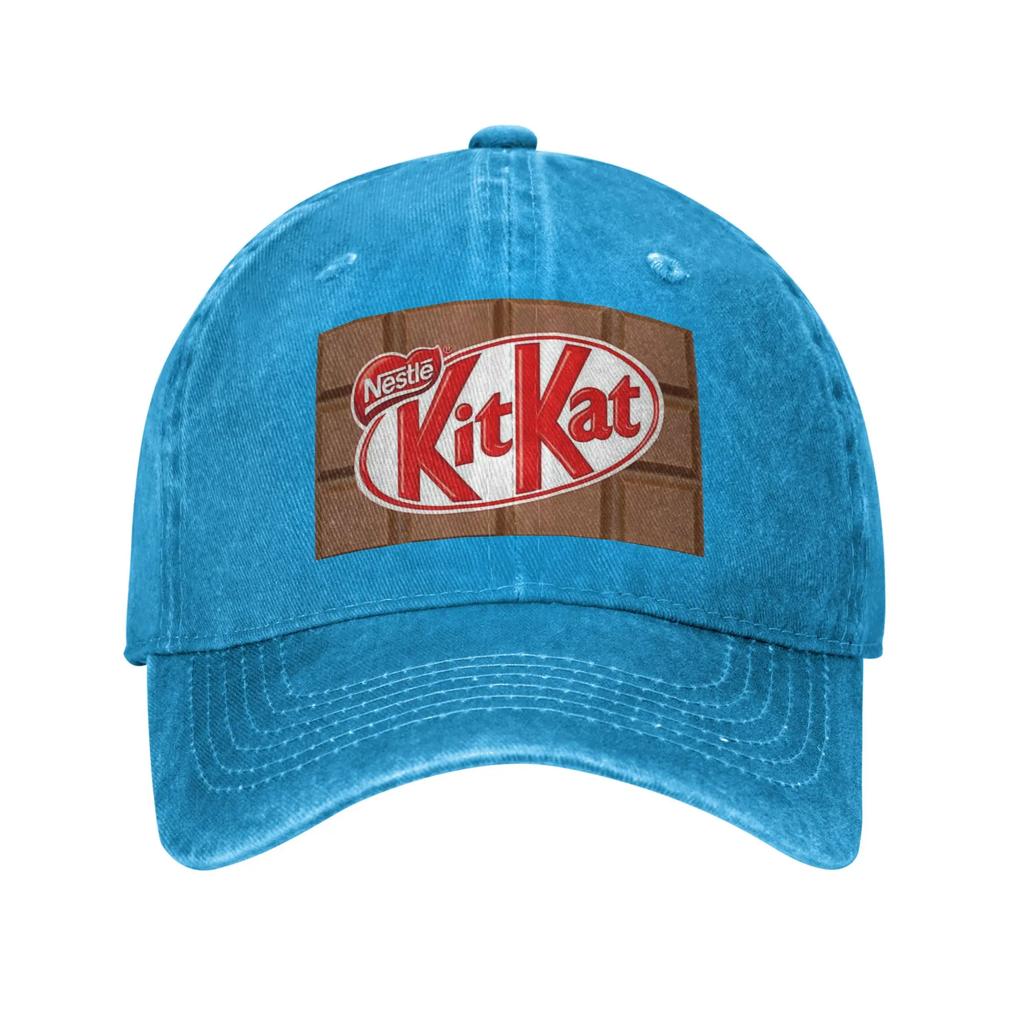 Kit Kat Chocolate Bar Denim Fabric Cap Casual Baseball Caps Adjustable Hat Summer Unisex Baseball Hats