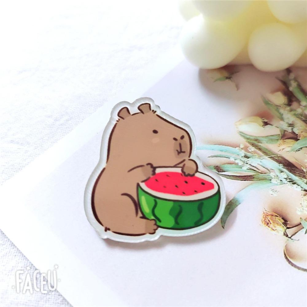 Cartoon Capybara Brooch Animals Cute Bag Pin Fashion Capybara Acrylic Badge