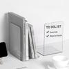 2 Pcs L-Shaped Transparent Book Ends Fall-resistant Acrylic Book Ends Clear Acrylic Bookends for Shelves Organizer
