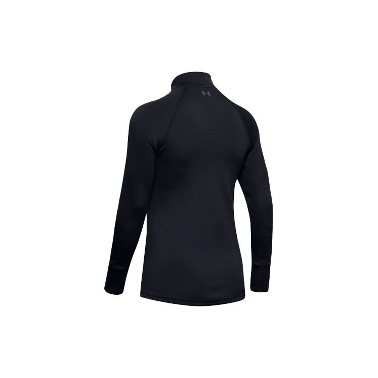 Under Armour Half-Zip Solid Color Sports Stand Collar Hoodie Women hoodies Black 1343319-001