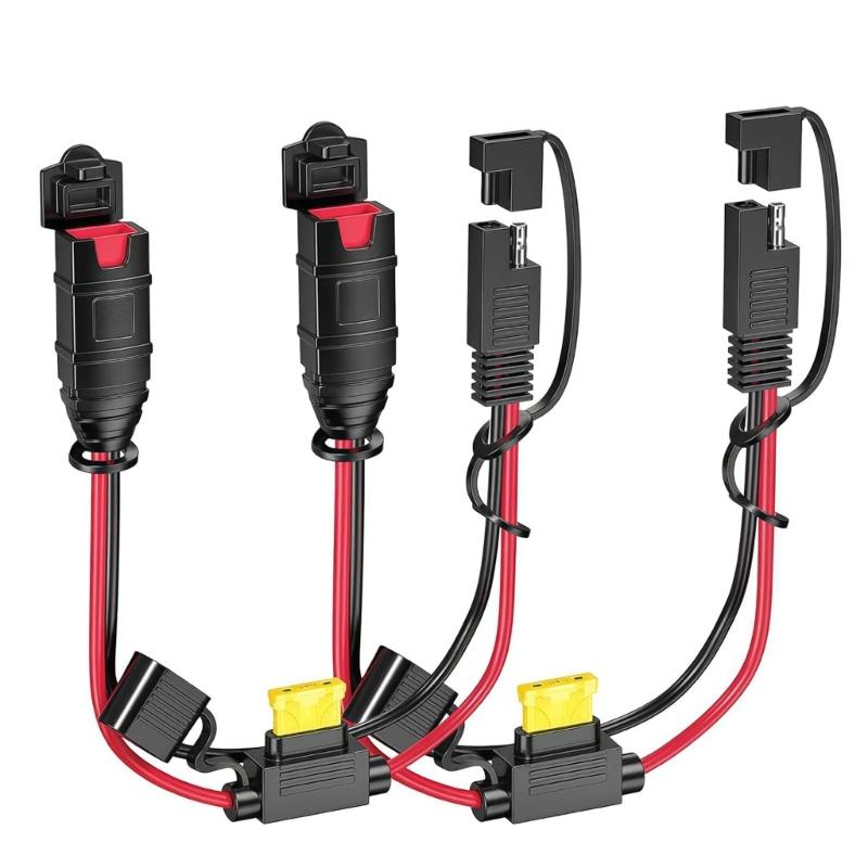 Flexible 13-16 Inch Power Wire with Overcurrent Protection Waterproof Blend Cable for Automotive Battery Chargers