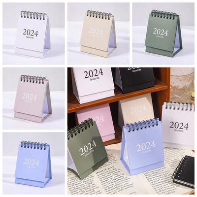 Standing Flip Calendar Mini Desk Calendar Agenda Organizer 2024 Calendar Simple   Organizing
