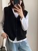 Spring Vest Women's Cardigan Knitted Vest Versatile Layering Korean Version Top