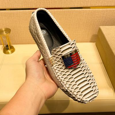 Luxus Neue Mode Designer Lacklederschuhe Herren Amerikanische Flagge Metallknopf Slipper Hochzeit Ball Formelles Schuhwerk