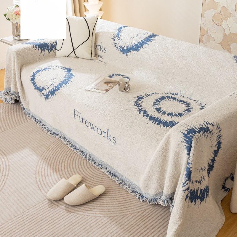 Simple Four Seasons Universal Sofa Cover Towel Sofa Cushion Elastic All Wrapped Cover Cover Winter Plush Non-Slip Sofa Cover