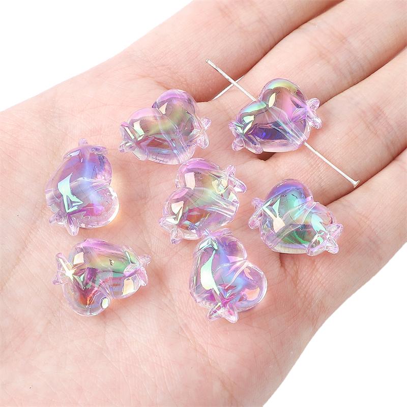 5/10 bucăți margele acrilice, mărgele de dragoste cu stea colorate pentru bricolaj, colier, brățară, cercei, bijuterii