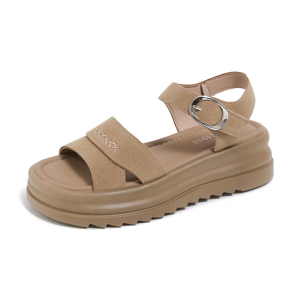 Fashion Women's Sandals Summer New Fashion Retro Thick-soled Platform Sandals Women's Luxury Open Toe Casual Beach Flat Women's Shoes