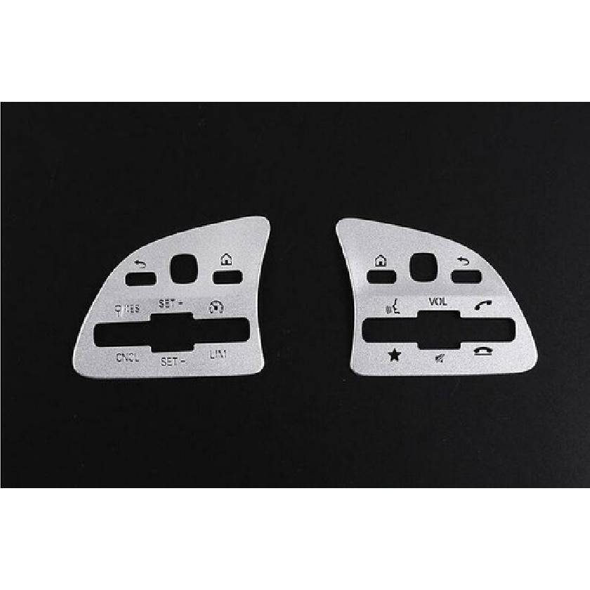 For Benz A-Class 2019-2024 Silver Console Steering Wheel Button Cover Trim 2pcs