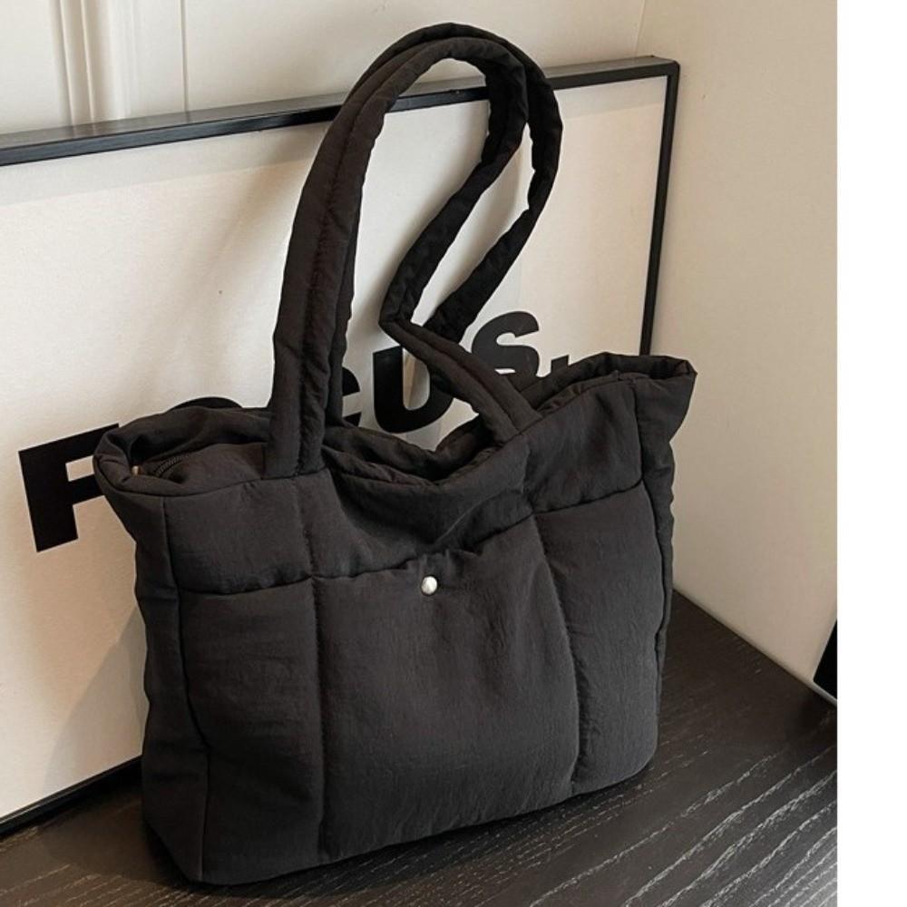 Fashion Lady Laptop Handbags Large Capacity Women Cloud Tote Bag Puffer Shoulder Bag  for Winter