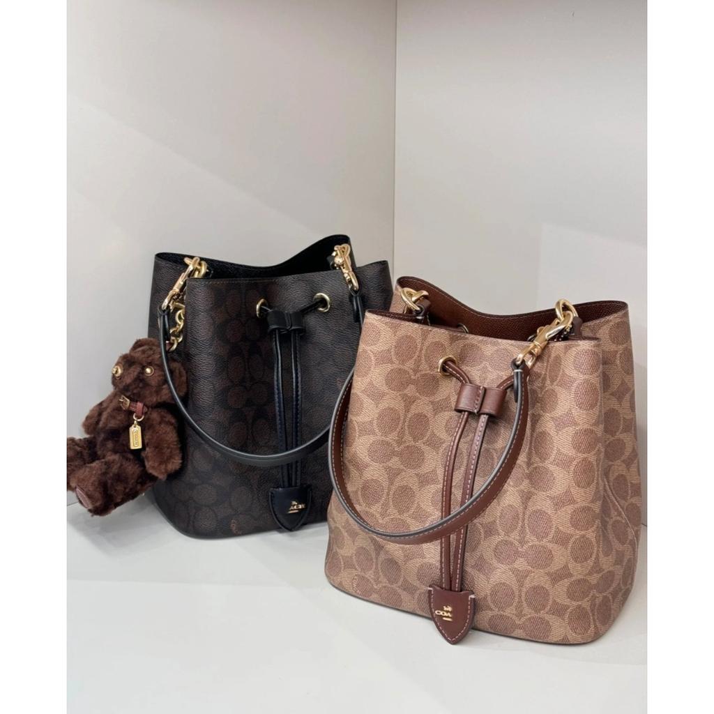 C Home Rowan Bucket Bag Casual Versatile Large Capacity Tote Bag 2025 New Drawstring Crossbody Shoulder Bag