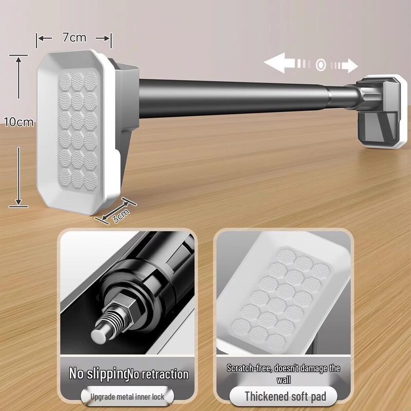 Gaobei L-Shaped Extendable Shower Curtain Rod, Gunmetal Gray