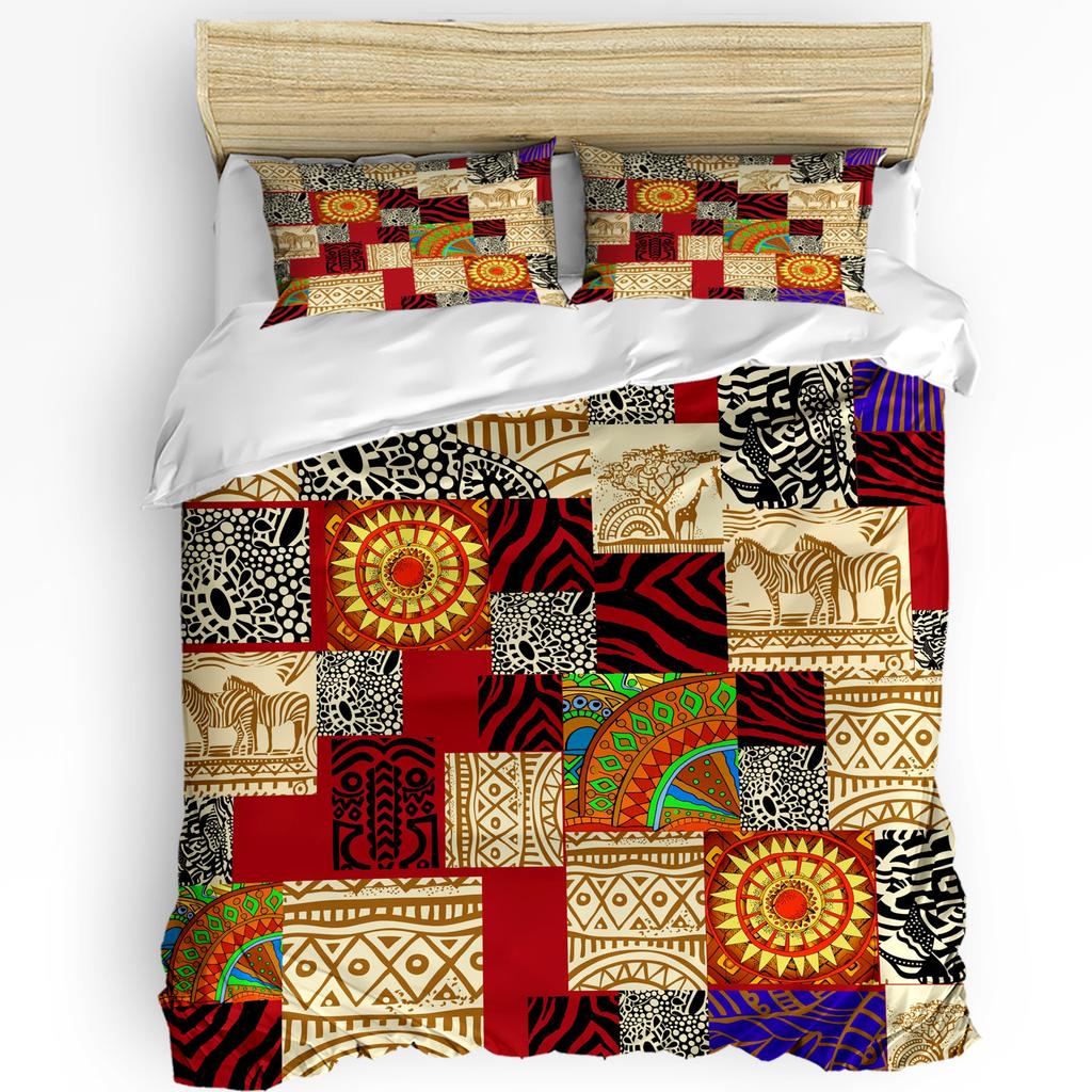 African Woman Yoga Vase Silhouette White 3pcs Bedding Set For Bedroom Double Bed Home Textile Duvet Cover Quilt Cover Pillowcase