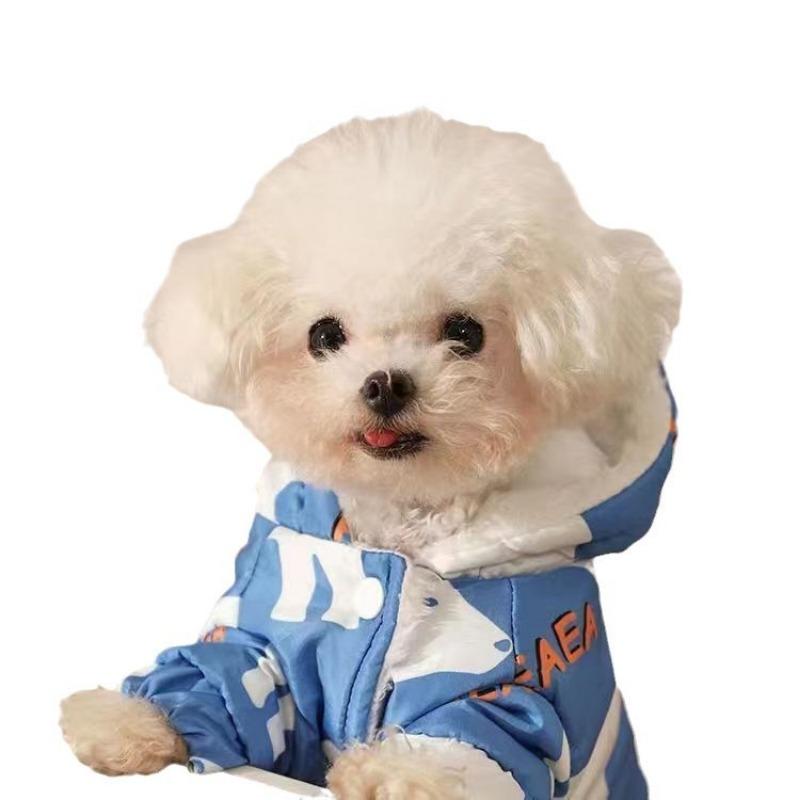 Dog Winter Clothes Thickened and Warm Teddy Pomeranian Pet Four-legged Clothes Winter Velvet Cold-proof Small and Medium-sized Dogs