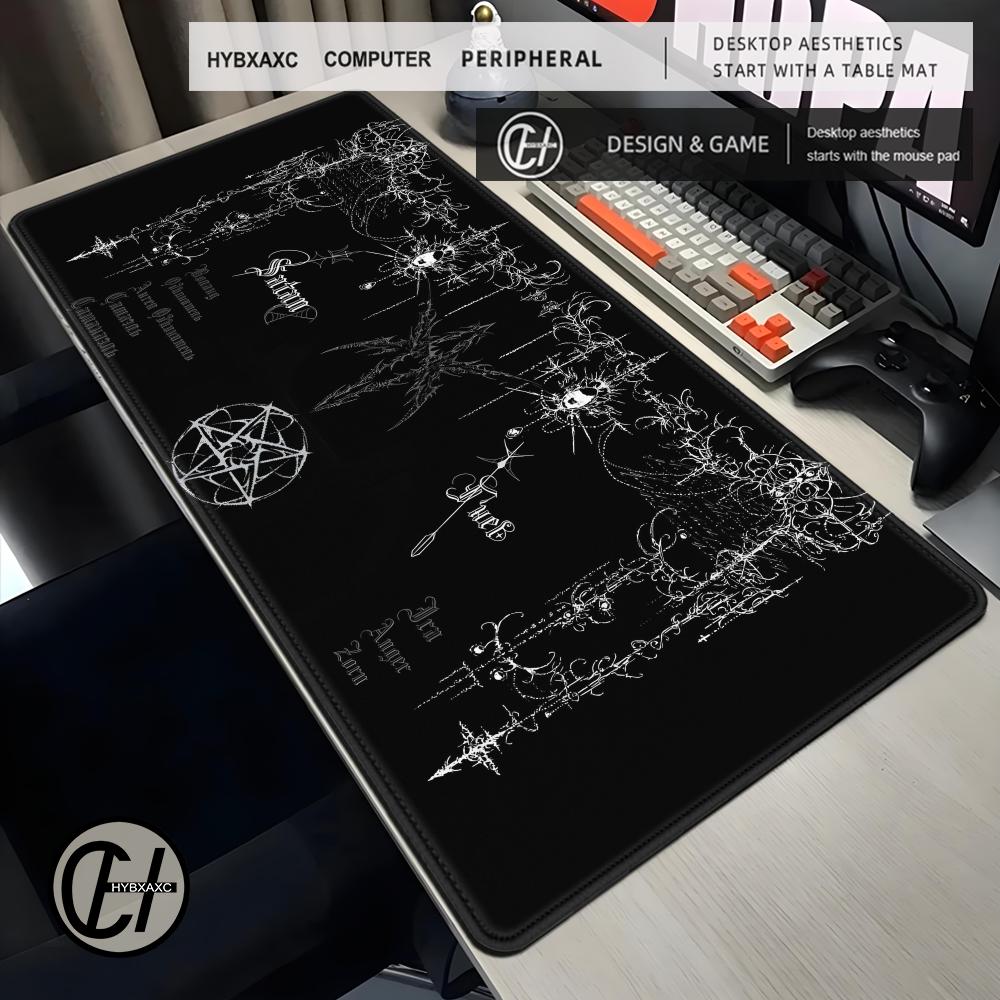 Black White Skull Desk Mat Large Rubber Mousepad Xl Gothic Horror Skeleton Mouse Pad Computer Pc Accessories Gaming Keyboard Mat