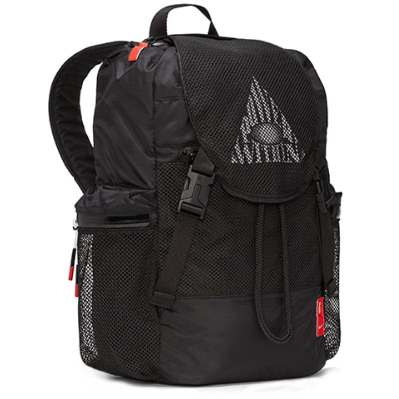 Nike Polyester Backpack Regular Unisex Black/Chili Red Lightweight Casual CU3939-010