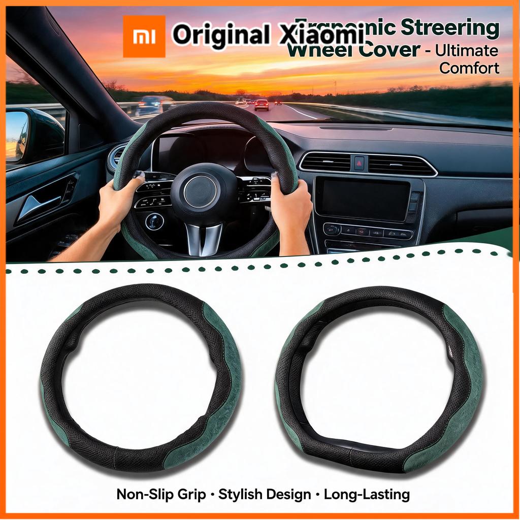 Xiaomi Breathable Soft Car Steering Wheel Cover Anti Slip Durable Leather Lining Universal Interior Protector For Cars Trucks SUVs