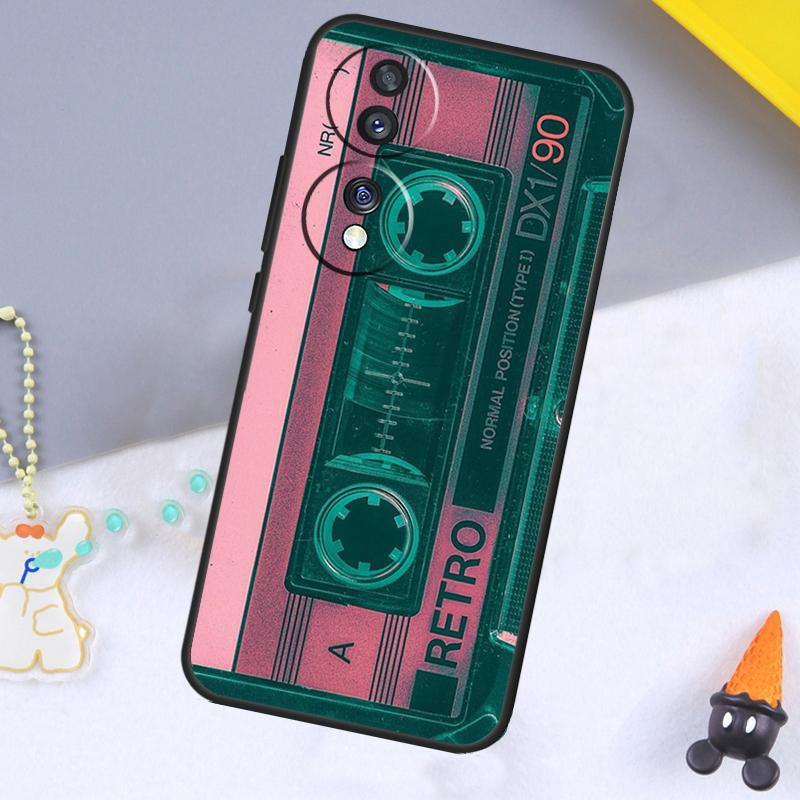 Cassette Tape Case For Huawei P20 P50 Pro P40 P30 Lite P Smart Z Nova 5T Cover For Honor 70 50 X7 X8 X9