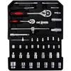 Wheeled Trolley Tool Sets,187Pcs Aluminum Trolley Case Tool Set Silver, Car Mechanics Repair Kit Set, Household Hand Tool Set
