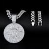 Exaggerated Rhinestone Star Pendant with Cuban Chain