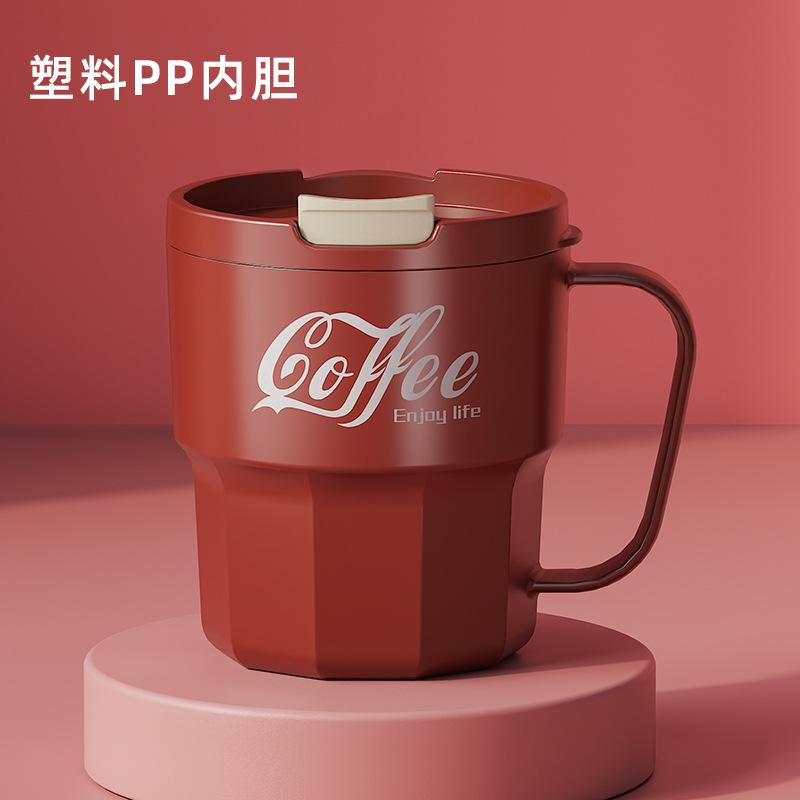 304 Stainless Steel Double-Layer Coffee Milk Graduated Mouth Cup Creative Thermal Insulation Teacup Japanese Water Cup Gift
