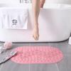 Textured Surface Rectangle Shower Mat Anti-Slip Bath Mat with Drain Hole Massage Round In Middle for Shower Stall Bathroom Floor