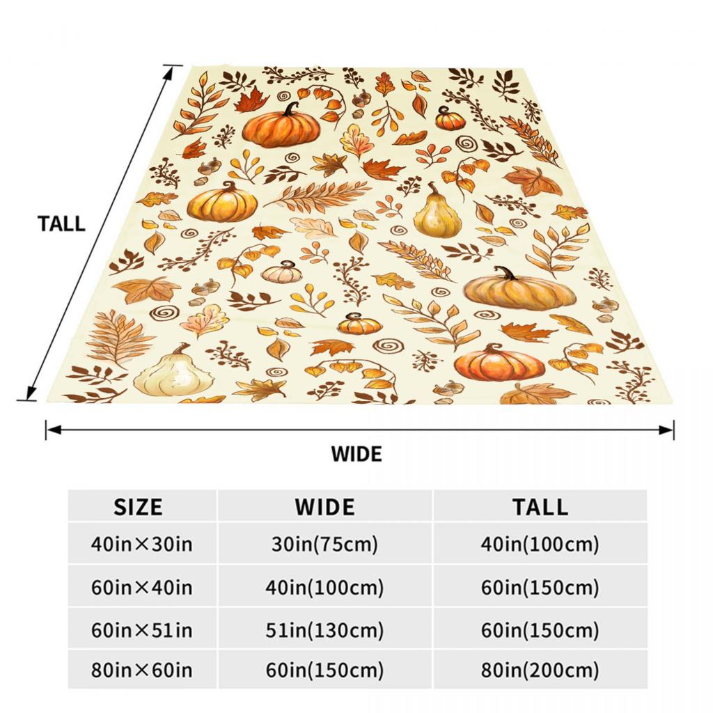 The Festival Pumpkin Harvest in Autumn Flannel Blankets Bed Blankets Are Soft and Comfortable, Suitable for Decoration and Gift