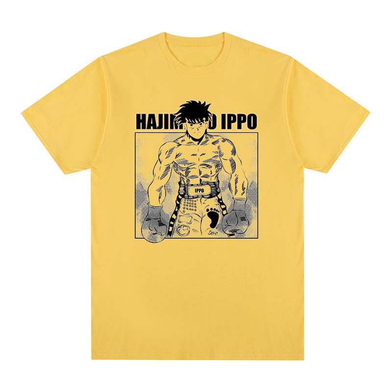 Hajime No Ippo Vintage bavlněné tričko Anime Makunouchi Letní móda Anime trička Harajuku Streetwear Krátký rukáv Unisex topy