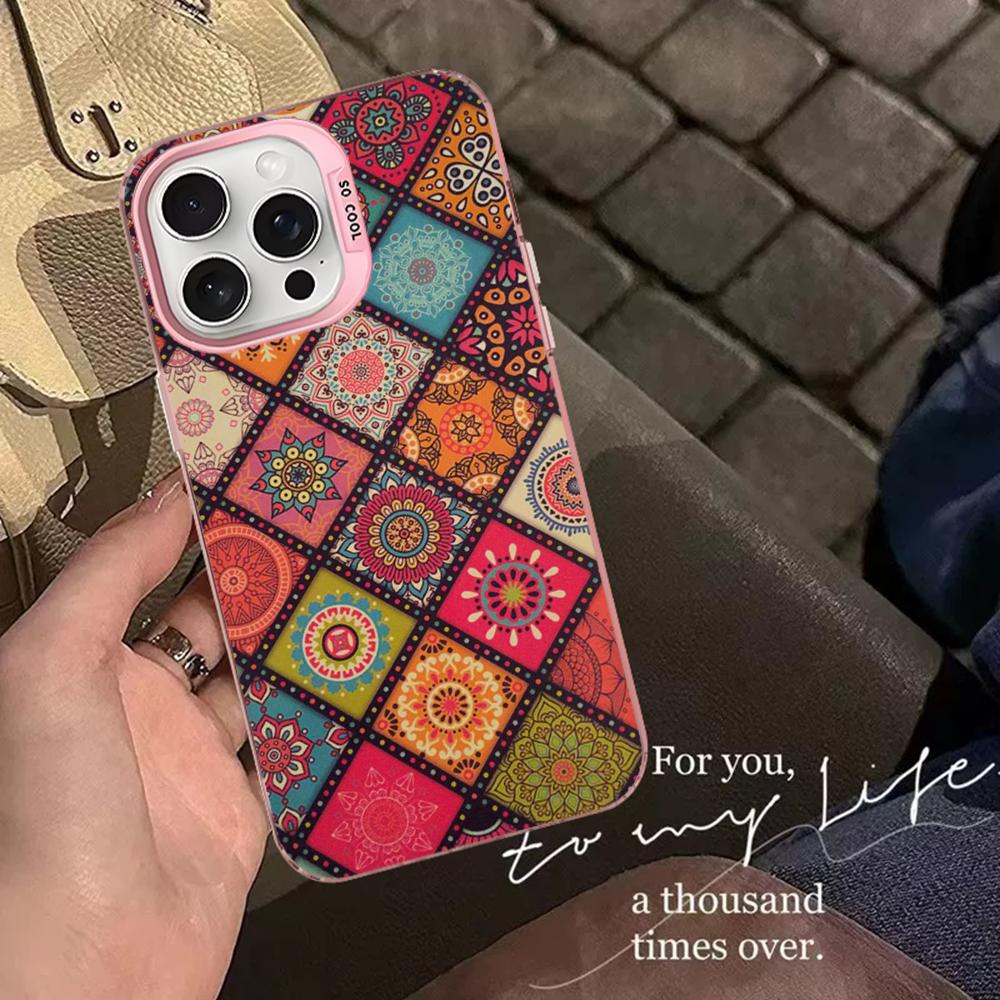 Mandala Flower Totem Phone Case For iPhone 16 15 14 13 12 11 Pro Max X XR XSMAX 8 7 Plus Matte Shockproof Back Cover