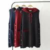 Women's Loose-fitting Sleeveless Mid-length Patchwork Retro Literary Vest, Youthful Hooded Pullover Top