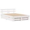 Bed Frame with Headboard White 160 x 200 cm Solid Pine Wood