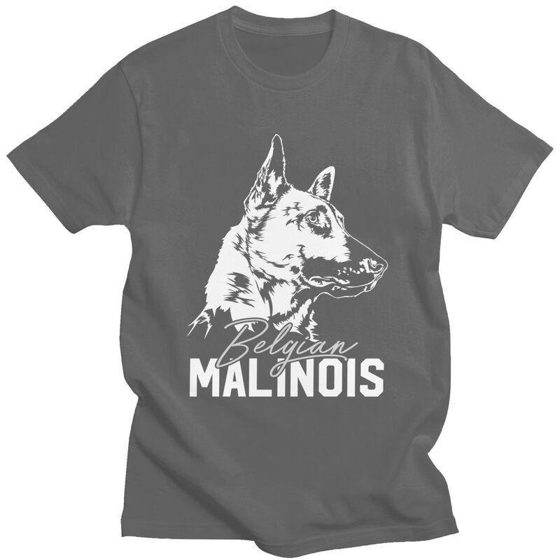 Custom Male Belgian Malinois Dog T Shirts Short Sleeves Cotton Tshirt Casual Mechelaar Shepherd Dog Tee Slim Fit Clothes