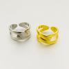 Korean Style Women's Intertwined Open Ring - Fashionable Wide Band Versatile Design