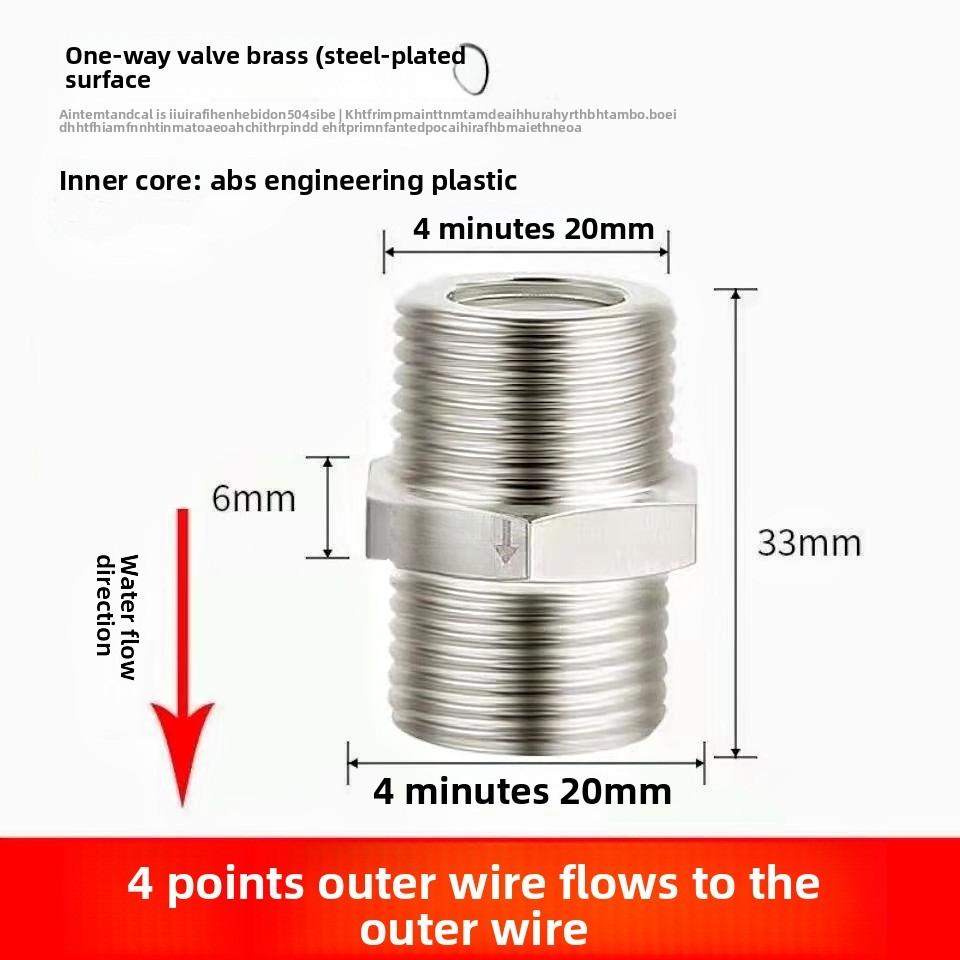 One Way Check Valve Straight Through Toilet Anti Backflow Backflow Water Heater Threaded Pipe Fittings and Accessories Copper