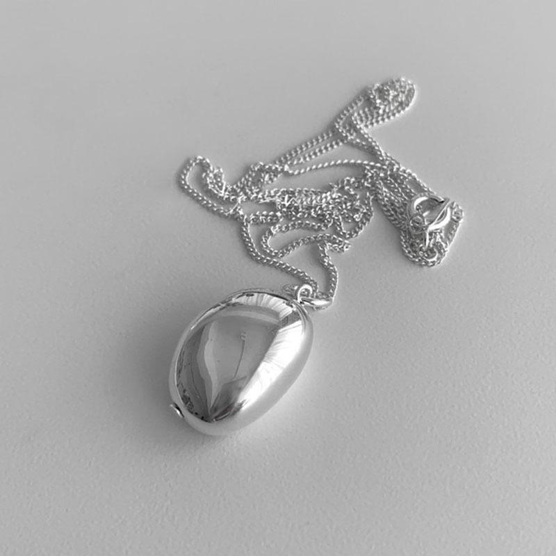 Collana di Perle Minimalista da Donna, Argento Sterling S925, Lunga Catena da Maglione Regolabile