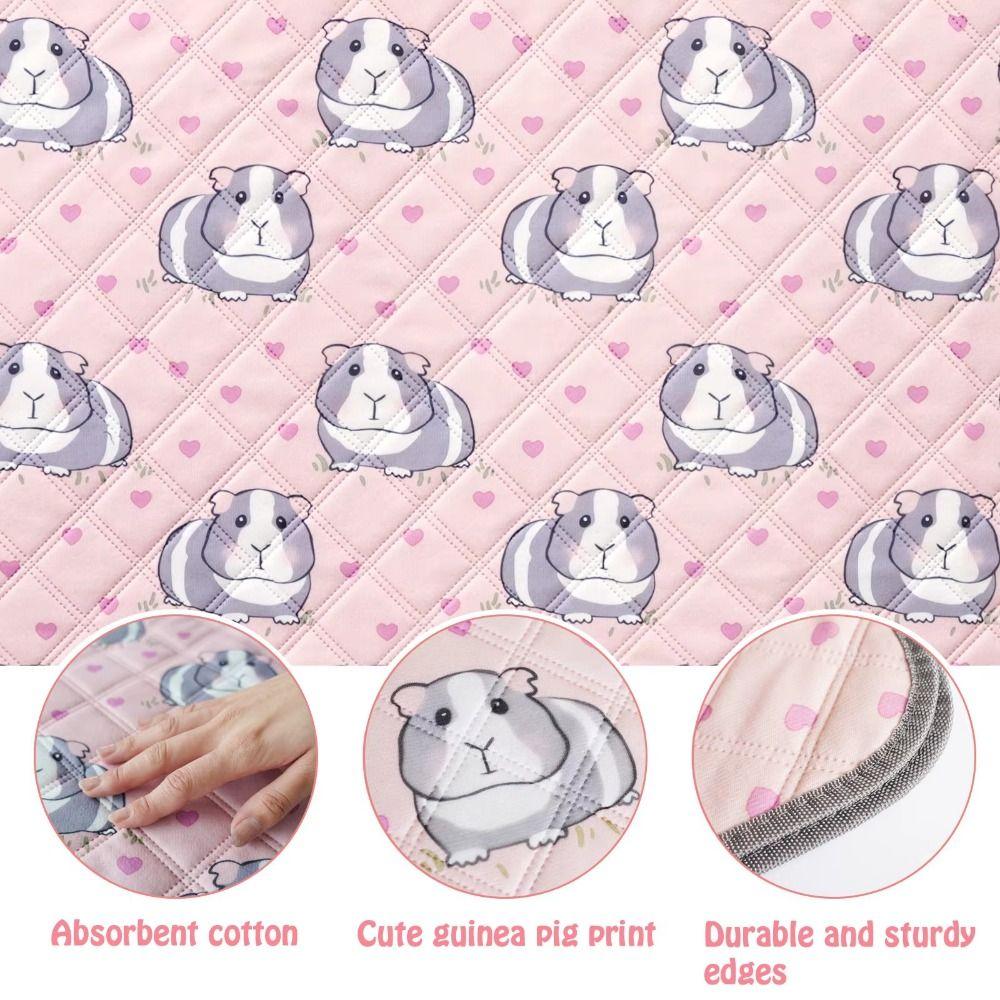 Washable Guinea Pig Cage Mat Reusable Non-Slip Mat Small Pet Bedding  for Guinea Pigs Small Animals