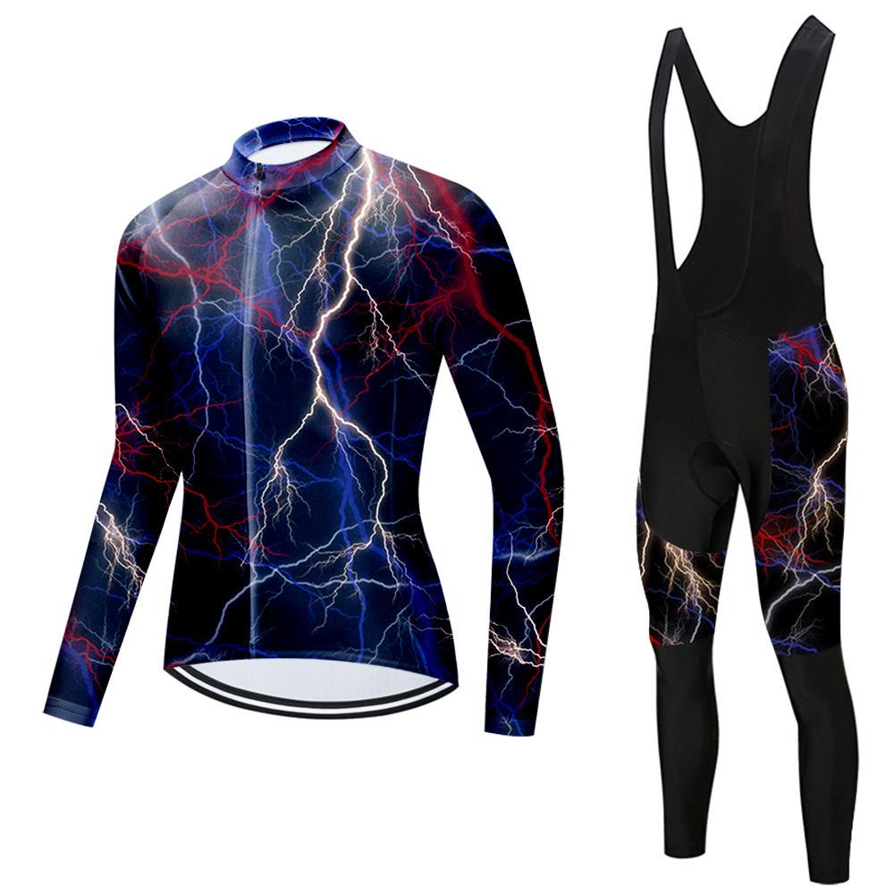 Set Long Sleeve Top Strap Pants Cycling Suit 2026 Autumn Breathable Cycling Suit Set