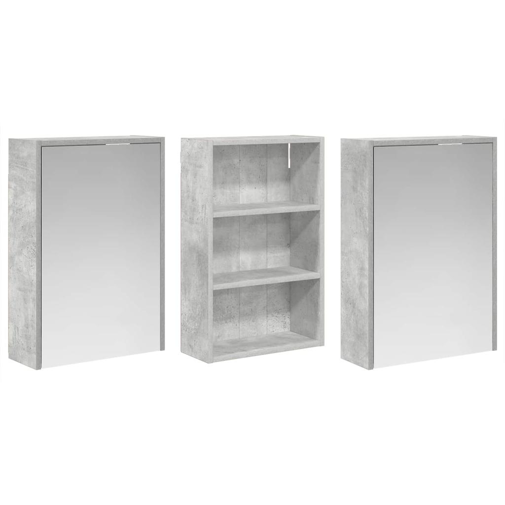 Bathroom Cabinet Set 3 Pcs 126 X 16 X 62.5 Cm Engineered Wood