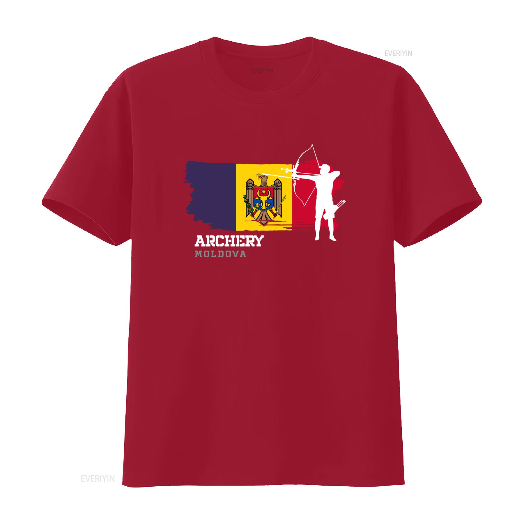 

Moldova Archery Team Sports Moldovan Flag Bow Arrow T Shirt vintage Washed homme Unisex Versatile Casual Soft Breathable S
