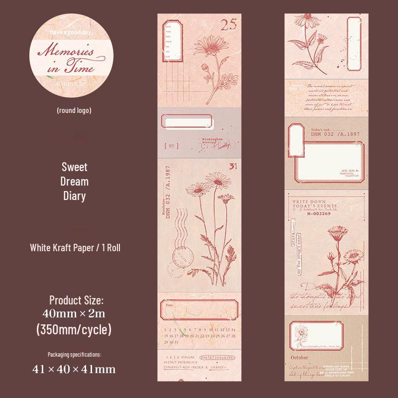 Day's Memory Series: Retro Collage Die-cut Tape for Journaling (6 Types)