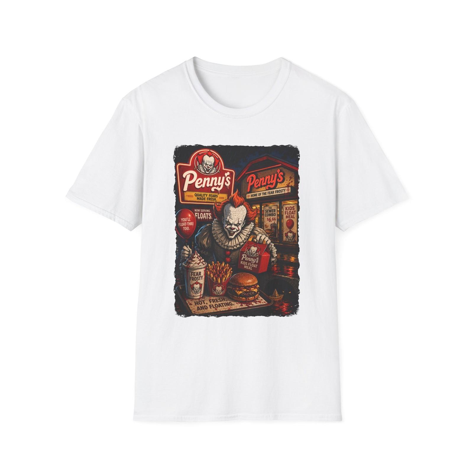 Penny s Diner T-Shirt | Retro Horror Burger Scene Pennywise S разноцветный