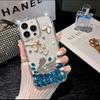 Mobile Phone Case Swan Suitable for Samsung S23 S24 Luxury Rhinestone Iphone17pro Max Transparent Silicone