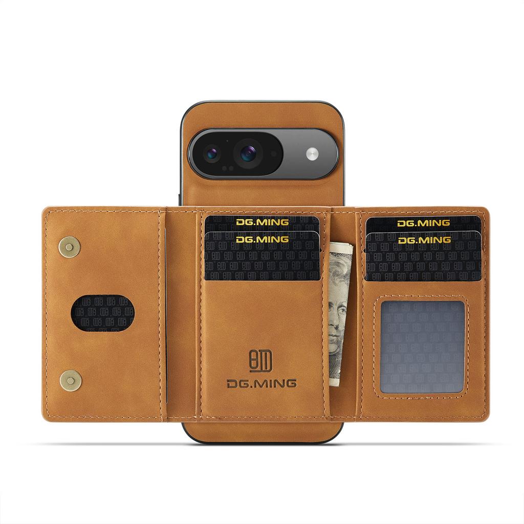 DG.MING M2 Series for Google Pixel 10 Pro/Pixel 10 Case PU+PC+TPU Phone Cover Detachable Wallet