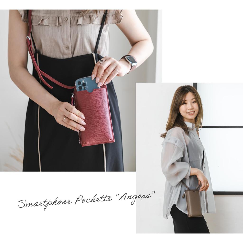 BAG since Imai Bag Angers Premium Soft Leather Smartphone Pouch Large Capacity Smartphone Pochette Lightweight Angers Popular 55181 [IMAI 1977]