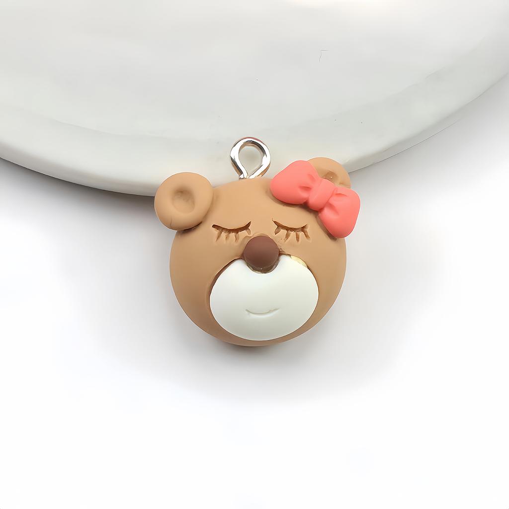 5Pcs Bear Bee Flower Donut Ice Cream Resin Earring Charms for DIY Keychain Bracelets Pendant Necklace Jewelry Making Findings