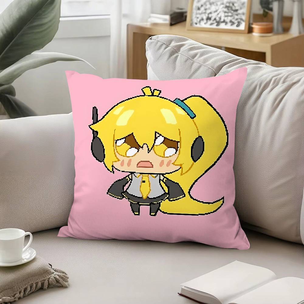 Cute Singer A-Akita Neru Pillow Case Cushion Cover Soft Cute Throw Pillow Case For Car Sofa Pillowcase Polyester With Zipper