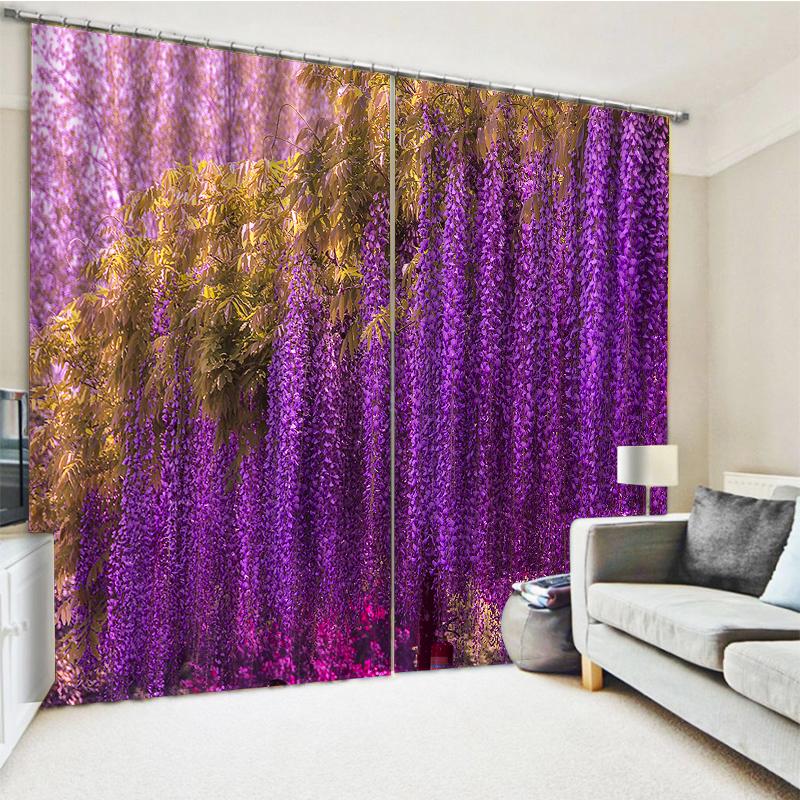 Peacock Rain Window Curtain Panels, Long Panel Curtains for Kitchen, Living Room, Bedroom, Elegant Polyester Decoration