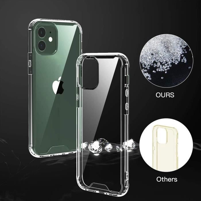 Protective Case - E.F.CONNECTION - for iPhone 12 - Silicone TPU - Transparent - Scratch-resistant