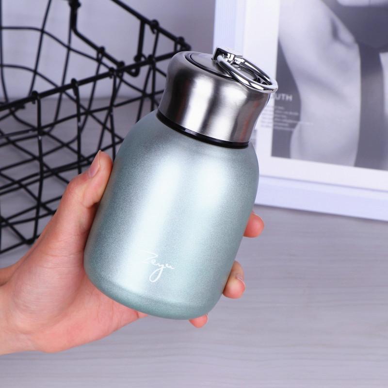 

Новая мини-креативная кольцевая чашка для воды, компактная вакуумная чашка из нержавеющей стали, портативная чашка для живота, маленькая чашка для жира в форме кубика 300ml