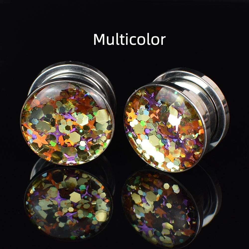 3-40mm Twinkle Ear Gauges Plugs and Tunnels Screw Fit Ear Stretcher Expander Body Jewelry