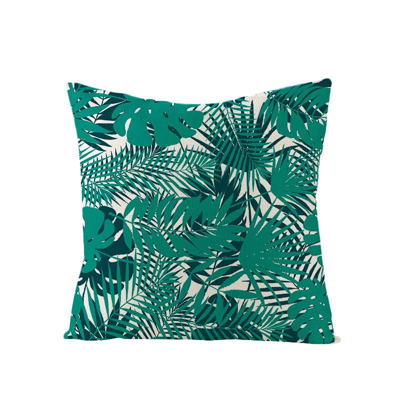 Plant Leaf Linen Pillowcase Car Office Pillowcase